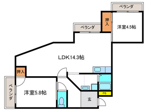 エバグリーン嵐山の物件間取画像